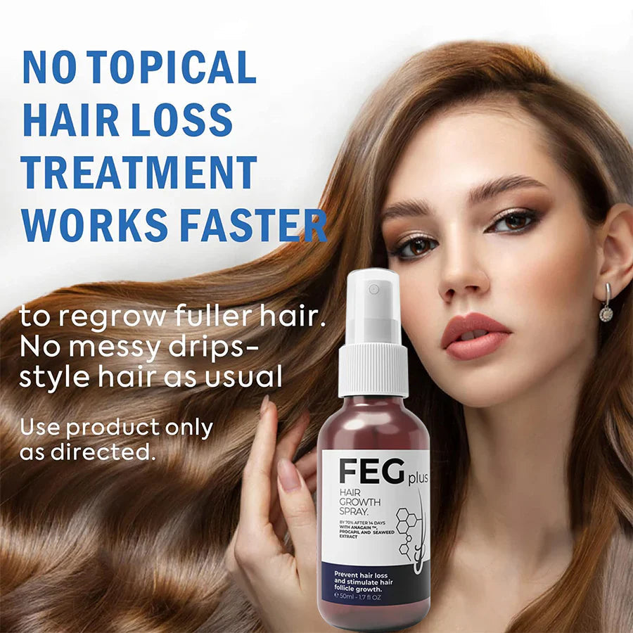 FEGPlus⢠Official 100% Natural Hair Growth Spray - (Buy 1 Get 2 Freeš„)